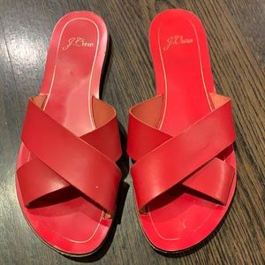 Red J Crew sandals